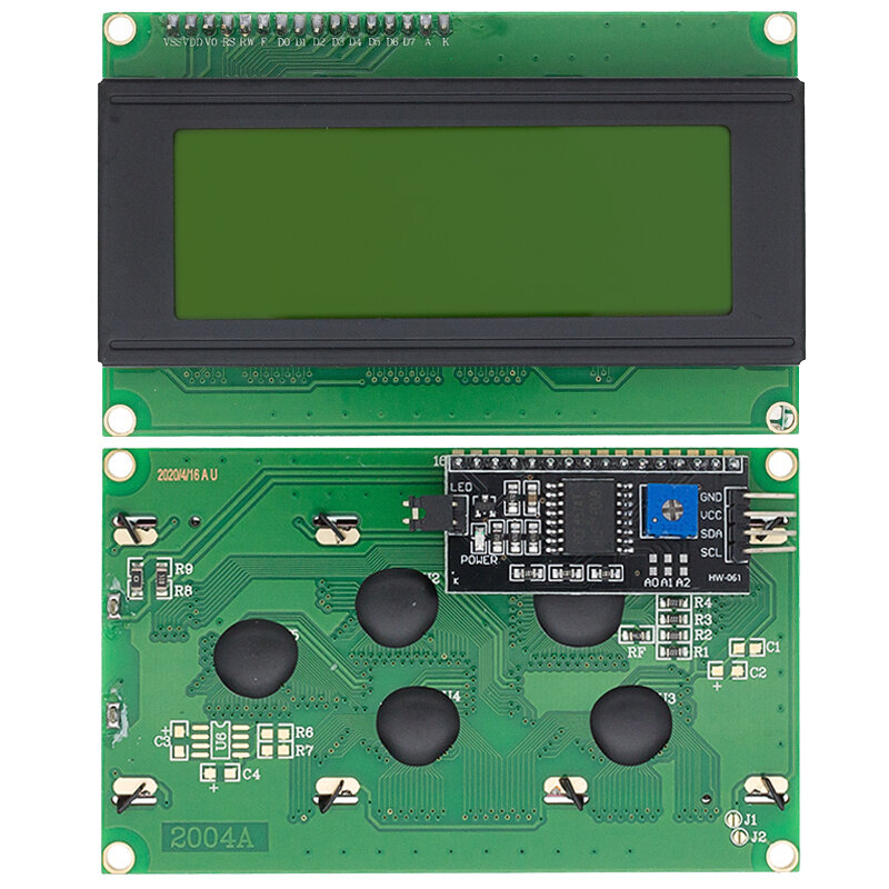 Módulo adaptador de interface serial para arduino, tela azul e verde, LCD de caracteres HD44780, IIC, I2C, 2004, 20x4, 2004A, 2004