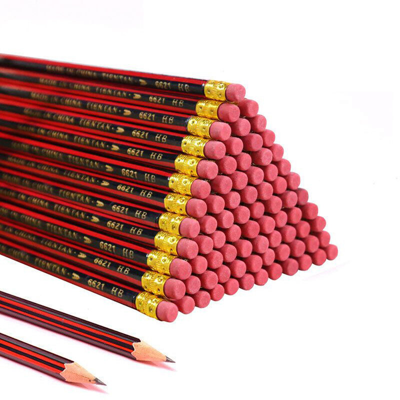 Studenci ołówek do szkicowania drewniane ołówki ołówkowe HB ołówek z gumką ołówek dla dzieci szkolne artykuły biurowe