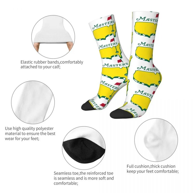 Golf Masters Tournament Socks Men's Women's Polyester Casual Socks Harajuku Spring Summer Autumn Winter Socks Gift