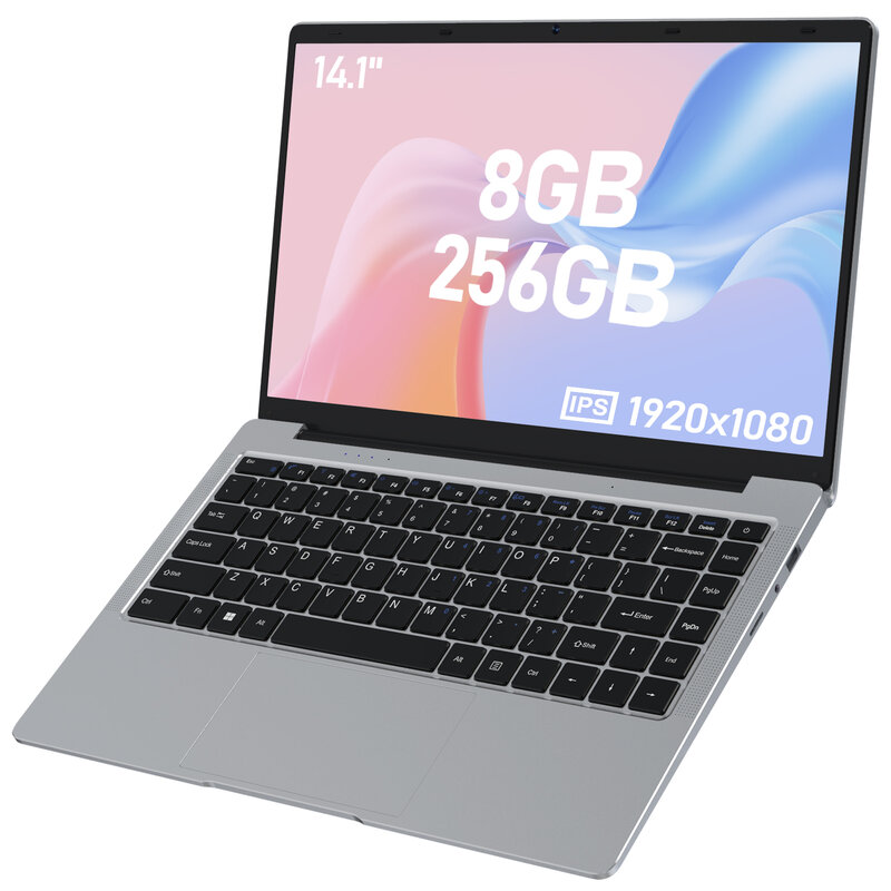 14.1 Inch Laptop FHD Screen Intel Gemini Lake J4105 Quad Core 8GB RAM 256GB ROM Windows 11 OS Mini HD NoteBook