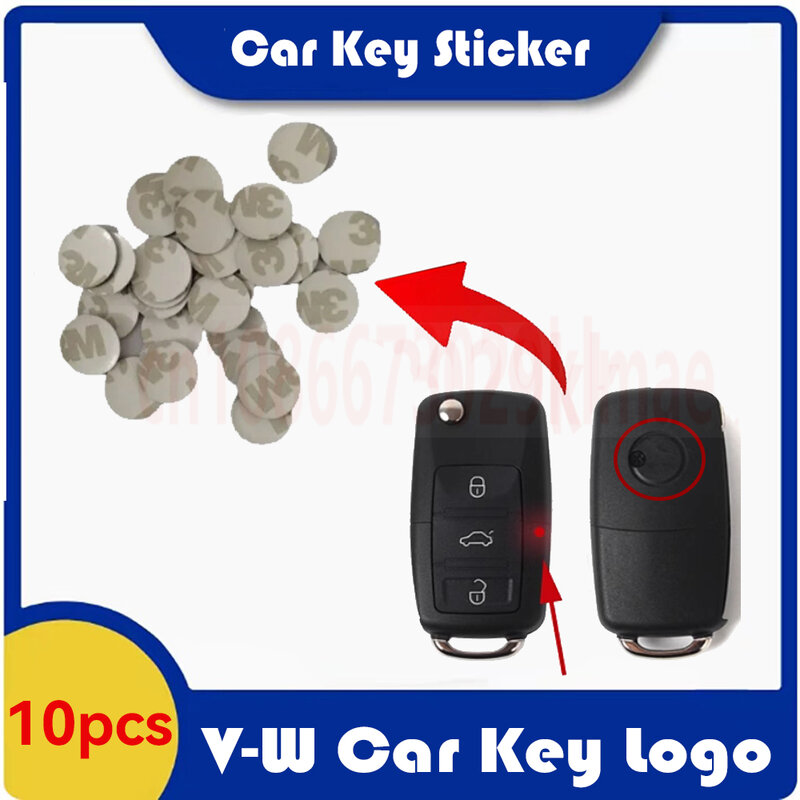 Emblème de clé de voiture pour télécommande, logo noir et bleu, Volkswagen Lavida, Polo, VW Passat, 10 pièces par lot, 14mm