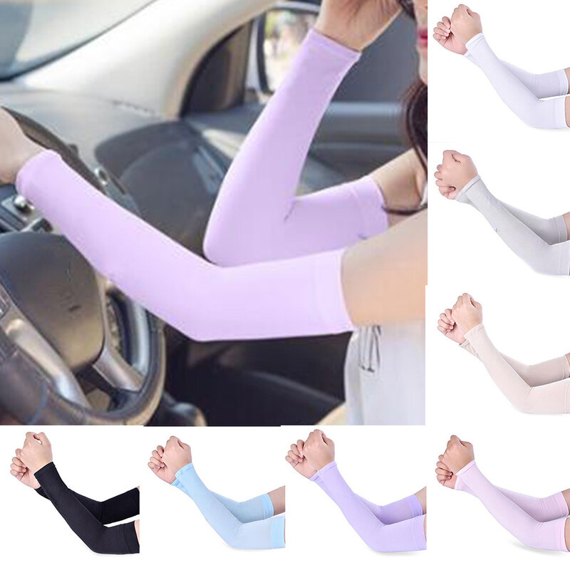 Men Women Arm Warmers Summer Arm Sleeves Sun UV Protection outdoor Drive Sport Travel Arm Warmers White Black Arm Cover