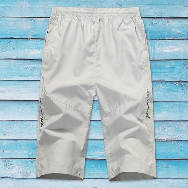 Pantalones cortos transpirables con múltiples bolsillos para hombre, Shorts de secado rápido, con cordón, para verano