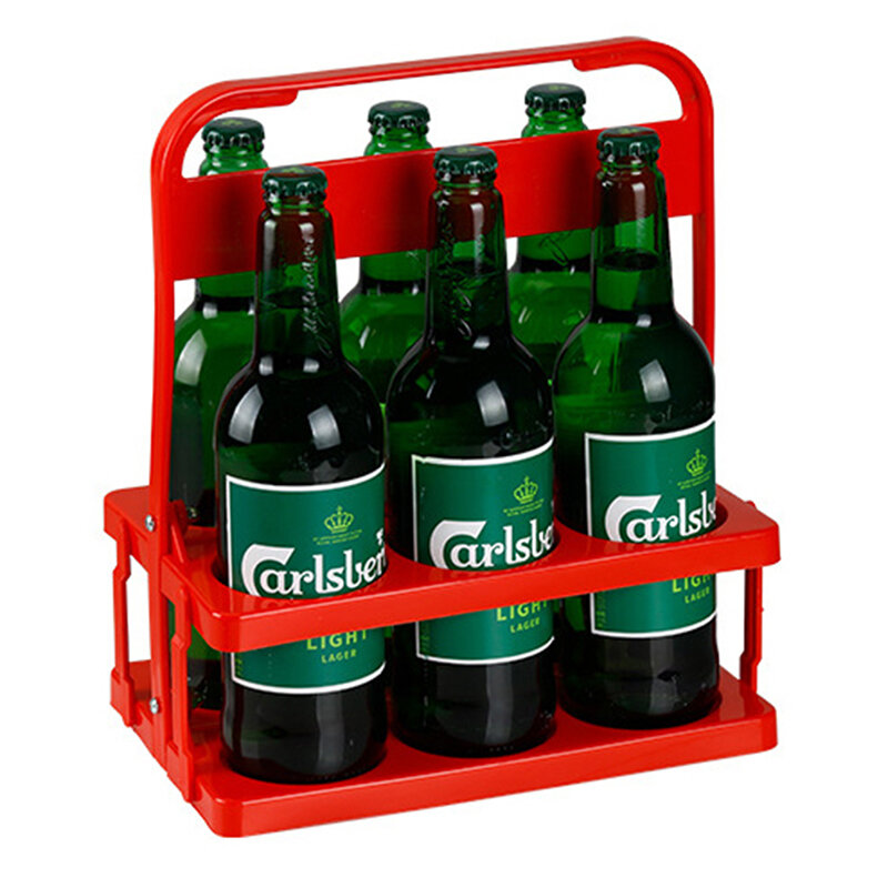Soporte plegable para 6 botellas, cesta para transportar bebidas, cerveza, vino, carrito, Organizador
