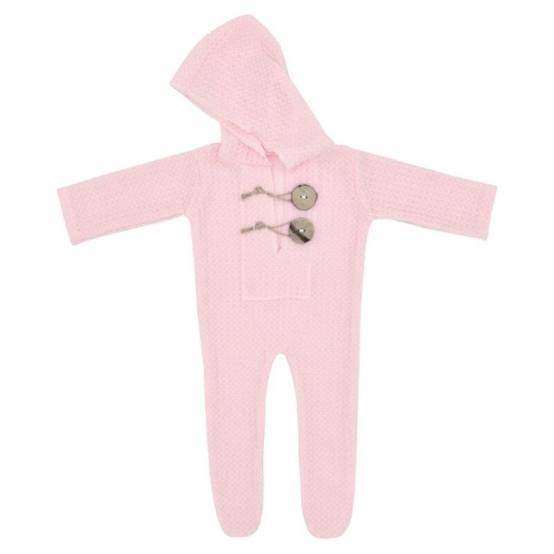 Baby Knit Photo Photography Prop Outfits Newborn Photo Prop Romper with Hood G99C