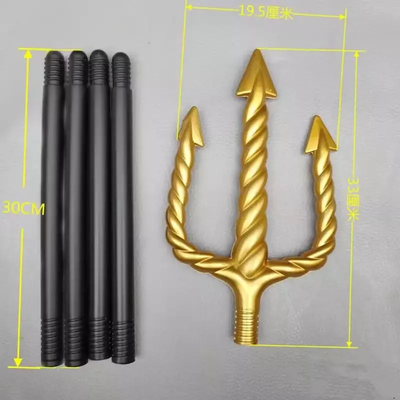 Morte Spiral Trident Plastic Halloween Party Props, Três Prong, Cosplay Arma, Party Props