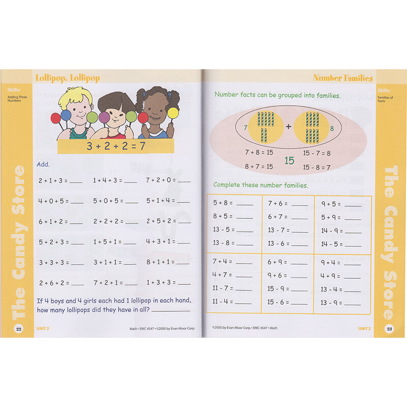 Учебник для изучения математики и навыков Эвана-Мора, 3 класс, детские книги для детей 7, 8, 9, 10 лет, руководство по письму на английском языке, 9781629389882