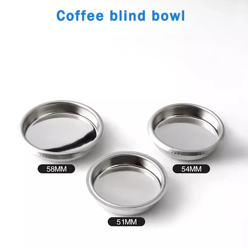 Ślepa miska czyszcząca ze stali nierdzewnej 51mm/53mm/58mm do czyszczenia ślepego kubka do czyszczenia kawy nieporowata miska do czyszczenia filiżanka filtrowa