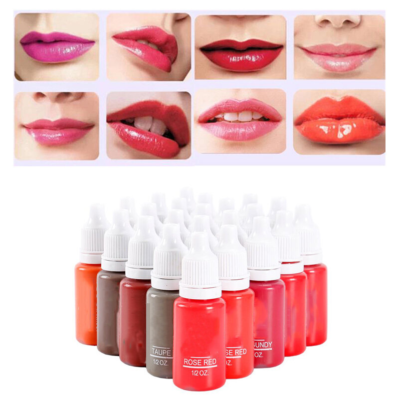Maquillaje semipermanente para cejas, tinta para labios, línea de ojos, pigmento de Microblading, 15ml, 23 unidades por Set