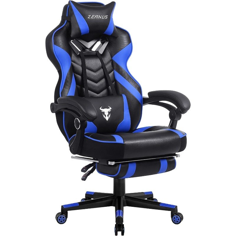 Zeanus Gaming Chair for Adults Gaming Chair with Massage Recliner Computer Chair with Footrest Big and Tall Computer High Back