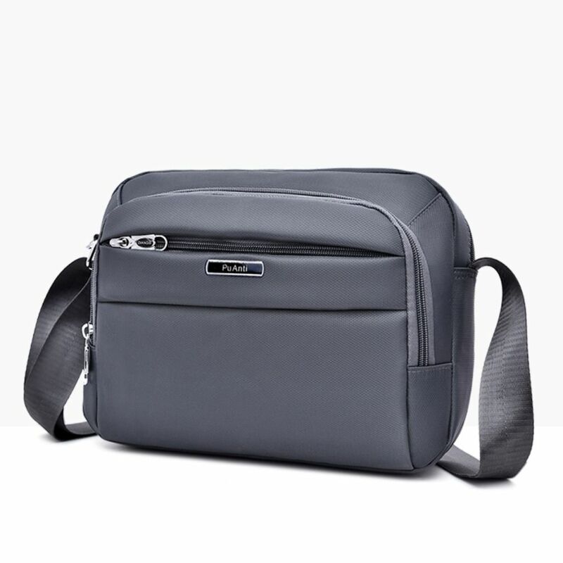 Large Capacity Men Handbag Fashion Portable Zipper Shoulder Bag Nylon Comfortable Messenger Bag