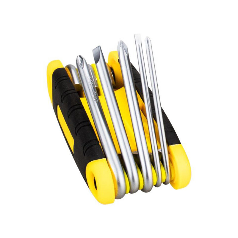 Folding Hex Wrench Metal Metric Allen Wrench Set 8 In 1 Kit Wrench Screwdriver Chain Carbon Steel Bicycle Multifunction Tool
