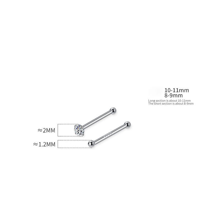 La Monada-pendientes de plata 999 para mujer, aretes con diamantes falsos, Piercing para La oreja, Bola de plata 999