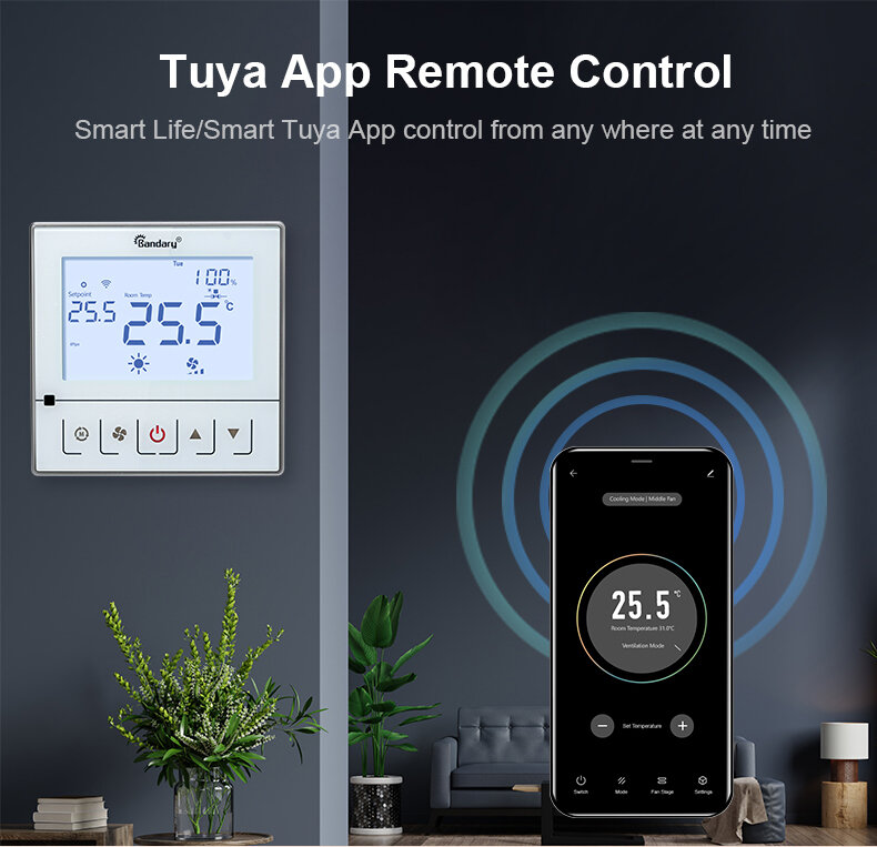 Bandary Fernbedienung die beste Smart Easy Heat Room Thermostat manuelle WLAN-Steuerung besten Smart Thermostat