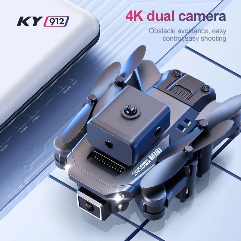 โดรนขนาดเล็กสำหรับ KY912 10K โดรนกล้อง HD คู่พับได้ระดับความสูง6000เมตรคอปเตอร์สี่ใบพัดของเล่นเฮลิคอปเตอร์มืออาชีพ