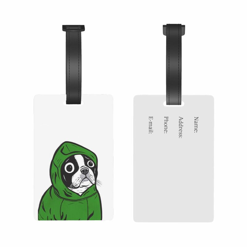 Luggage Tags French Bulldog Animal Portable Travel Label PVC Cute Baggage Boarding Tag Luggage Travel Suitcase Accessories Tag