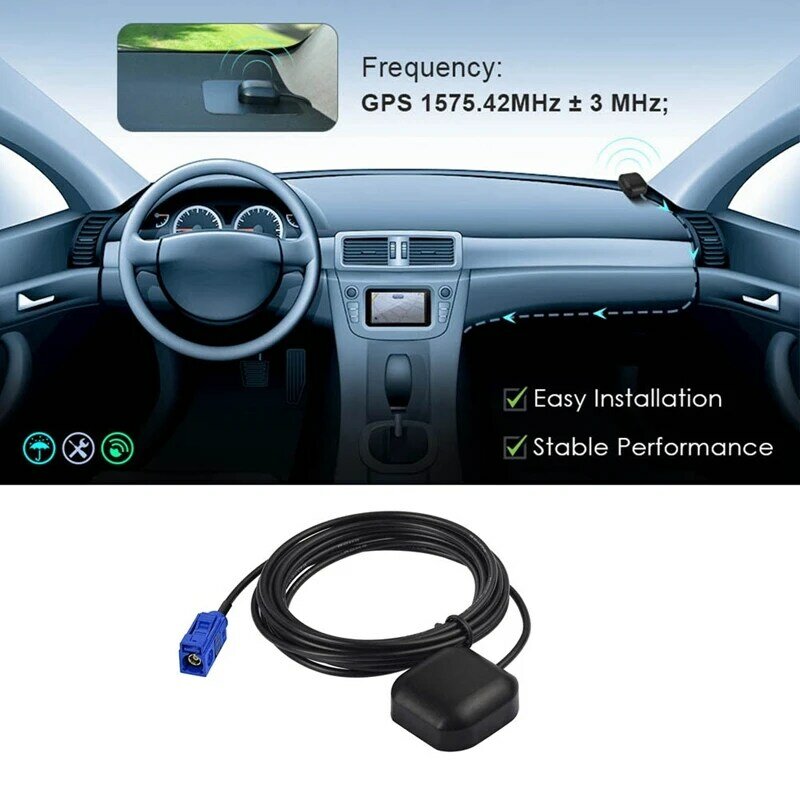 Antena de navegación GPS activa para vehículo Fakra C, antena azul para coche, Ford, Dodge, RAM, GM, Chevrolet, GMC, Jeep, BMW, Audi, Benz