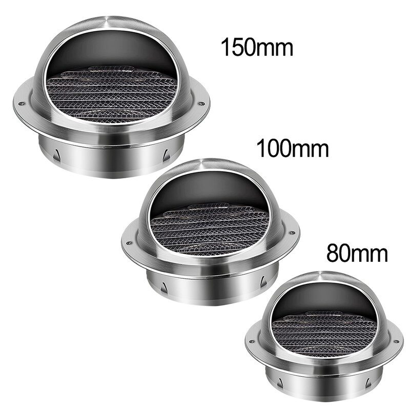 Practical Vent Cap For Wall Vents For Tumble Dryer Hose Hemispherical Hood Rainproof Stainless Steel Windproof