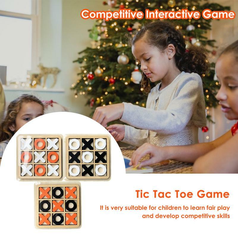 XOXO Game Wooden X & O Blocks Classic Strategy Brain Puzzle Fun Interactive Board Games For Adults Kids Coffee Table Decor
