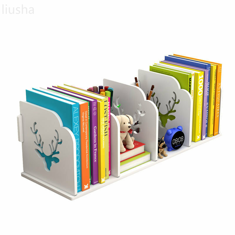 Rak buku kecil Desktop buku siswa berdiri rak meja sederhana meja anak-anak kotak penyimpanan kantor kotak buku kecil kartun