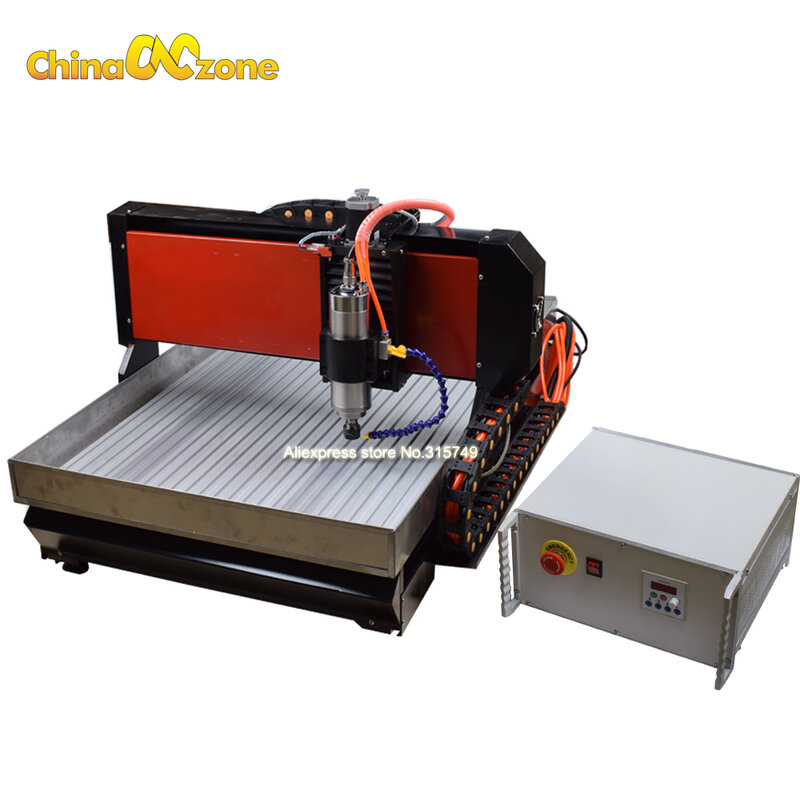 Acciaio CNC 6090 4 assi 2.2KW fresatura CNC intaglio macchina per incidere X/Y/Z linear Mach3 USB mandrino dell'acqua per alluminio acciaio nave ue