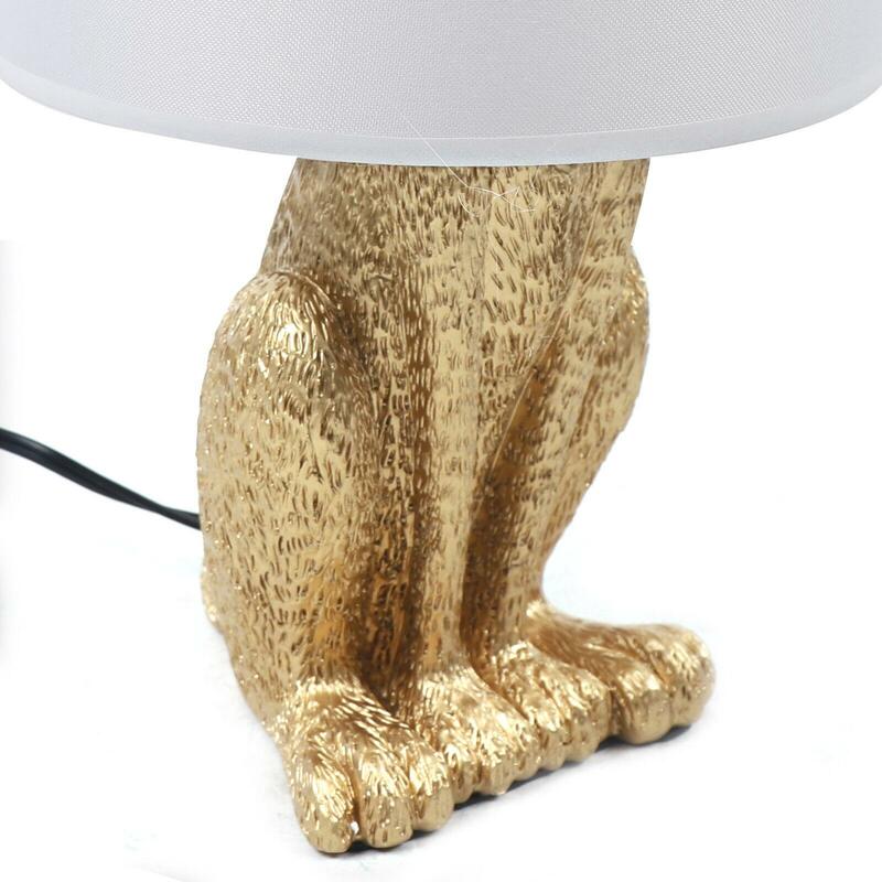 Modern Golden Rabbit Table Lamp, Desk Light, Escritório e Quarto