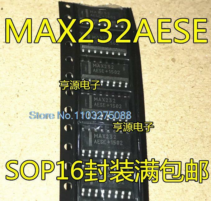 오리지널 주식 파워 칩, MAX232 MAX232AESE RS-232 SOP16, 20 개/몫, 신제품