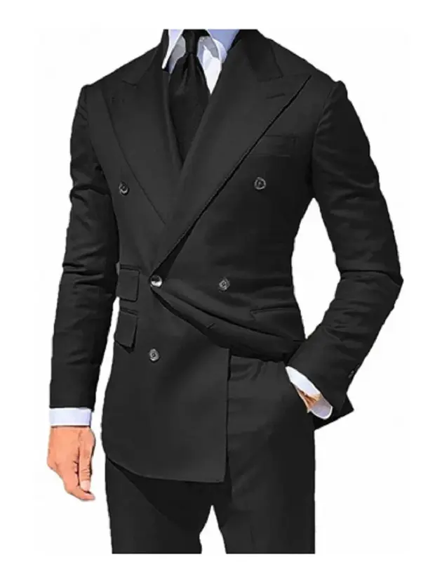 Gentlemen's Double Breasted Tuxedo Suit For Banquet Prom Dancing Blazer Jacket Green Wedding Suits For Business(jacket+pants)
