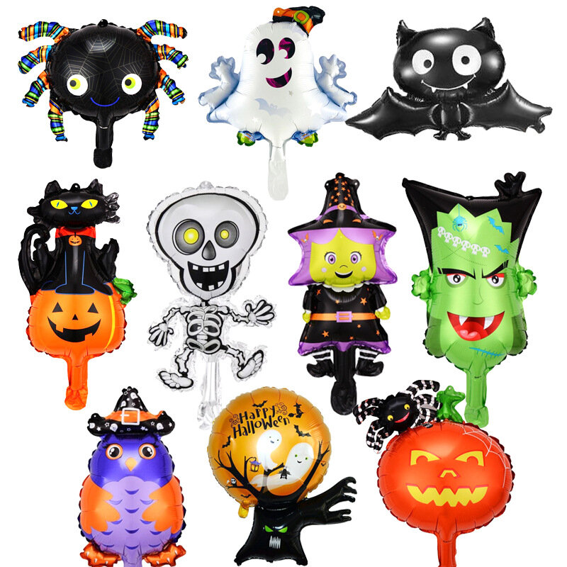 Halloween alluminio Thriller Balloon Carnival Party Decoration Gift Cartoon Pumpkin Spider Bat Skeleton Ghost giocattolo regalo per bambini