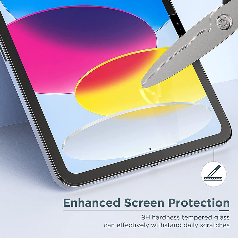 Vidro Temperado para Proteção de Tela do Tablet, Novo iPad 10, 2022, 10ª Geração, A2757, A2777, Apple iPad 10.9 ", 2022