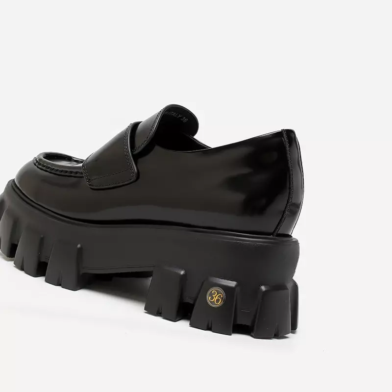 Zapatos Lefu de suela gruesa para hombre, calzado informal de tacón alto, cuero genuino, color negro, para primavera, 2024