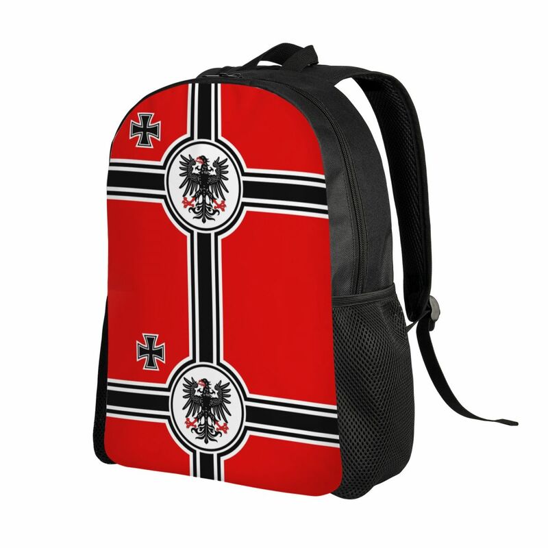 Custom German DK Reich Empire Of Flag Backpack for Women Men Waterproof School College Germany Proud Bag Print Bookbag
