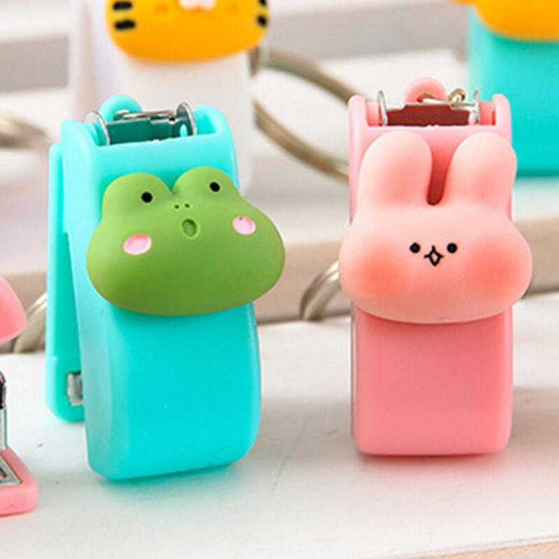 Cute Cartoon Mini Stapler Key Chain Macaron Color Student Key Suppiles Pendant School Student Creative Stapler Convenient I5K3