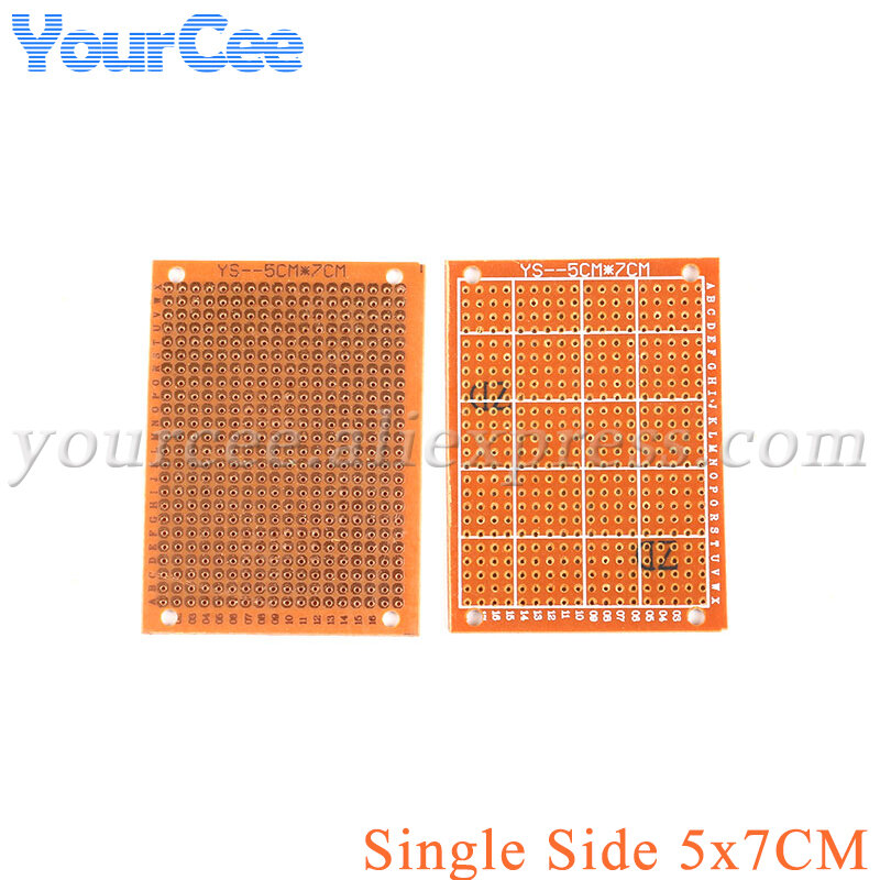 Placa Universal de prototipo de un solo lado, placa de cobre de baquelita Experimental, circuito PCB, 5x7CM, 50x70mm, 50x70mm, 5 piezas, 5x7cm