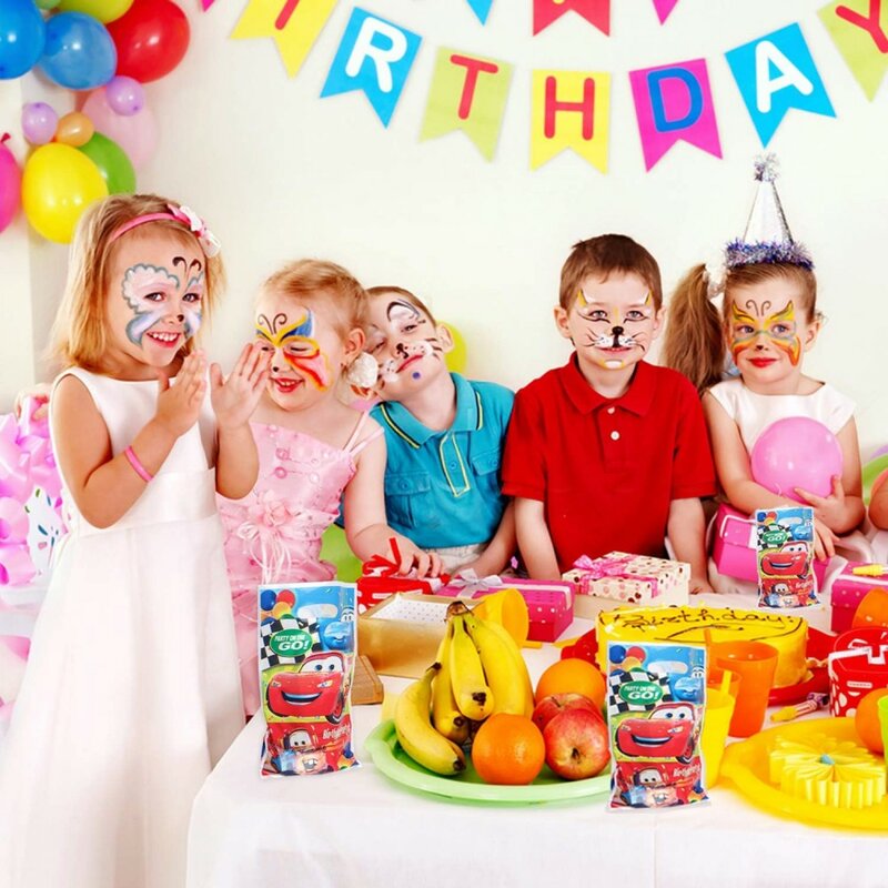 ディズニーの車のビニール袋ハンドル,プラスチック,キャンディー,誕生日パーティーの装飾用品,子供の好意のためのライトニングクッション