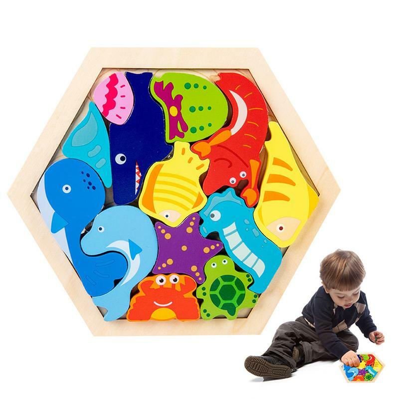 Houten Bouwsteen Montessori Kleurvormen Leren Puzzels Houten Puzzels Met Gladde Rand En Braam-Vrij Voor Peuter