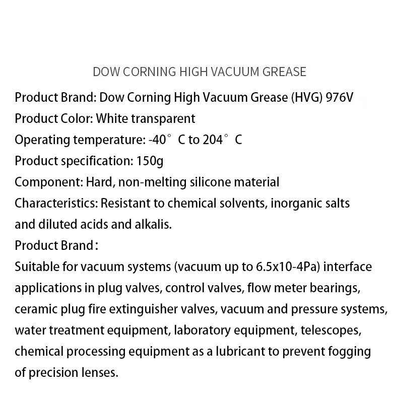 Amerykański smar wysokopróżniowy Corning (HVG)976V 150g biały przezroczysty smar próżniowy smaru silikonowego