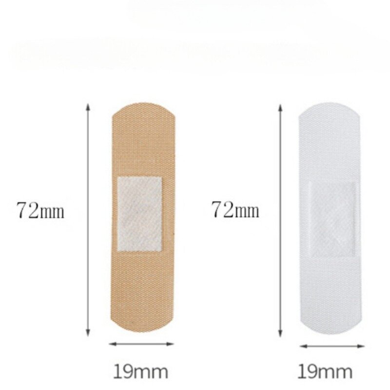 通気性のある包帯用石膏パッチ,絆創膏,防水,丸みを帯びたストリップ,72x19mm,50個