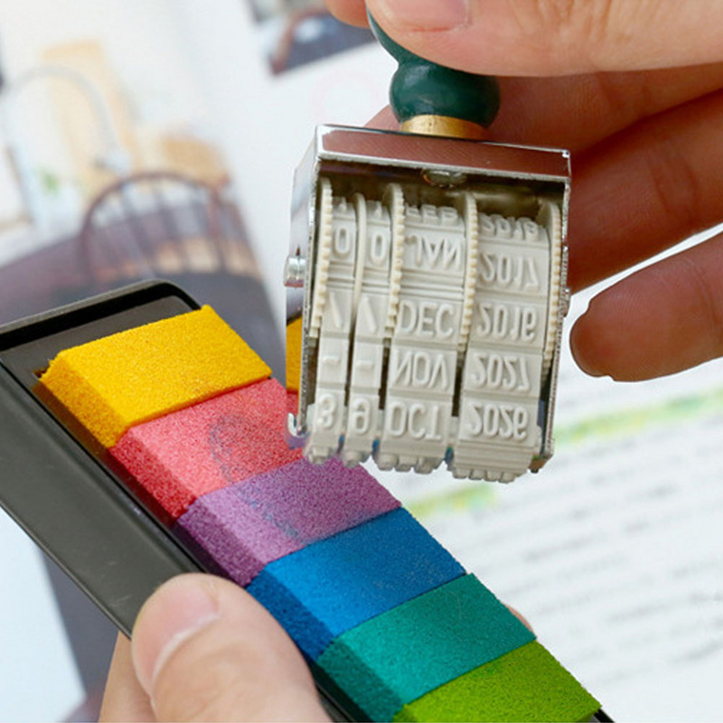 Postage Stamps Date Scrapbook Supplies Scrapbooking Useful Hand Account DIY Roller Knob School Stationery