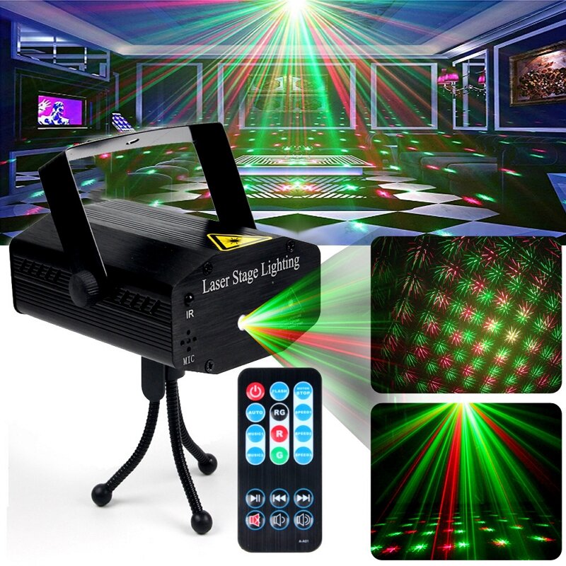 Portable Remote Control LED Stage Light Starry Sky Laser Projector Lights DJ Disco Lamp for Wedding Birthday Party Christmas