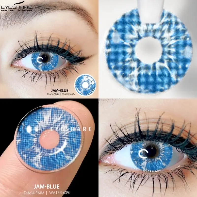 Цветные контактные линзы EYESHARE для косплея глаз, 2 шт., цветные линзы, Голубые Контактные линзы, красивые контактные линзы в год