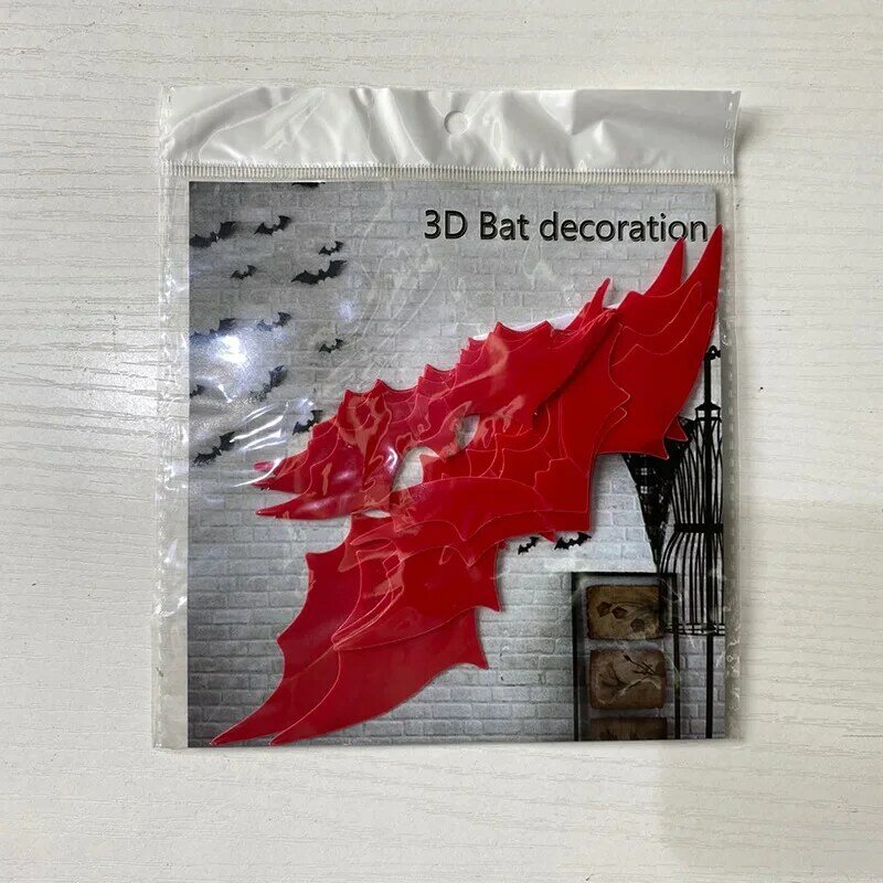 12 Buah/Pak Stiker Dinding Kelelawar PVC Simulasi Hitam Dekorasi Kelelawar 3D Bar Properti Dekorasi Adegan Film Thriller Pesta Halloween