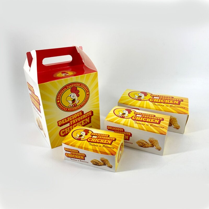 Caja de cartón personalizada para llevar, papel coreano de grado alimenticio, para perritos calientes, pollo frito francés, hamburguesa