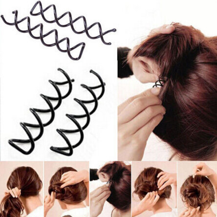 Parafuso espiral Bobby Pin Pin Hair Pin, grampos pretos, tranças torcidas, presilhas, Styling Acessórios, 1Pc