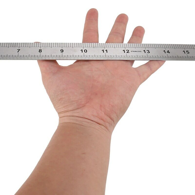SOSW-Double Side Scale Stainless Steel Straight Ruler Measuring Tool 50cm