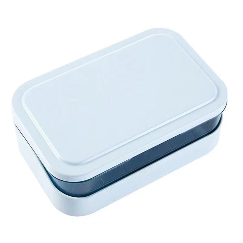 1 buah kotak sabun antiselip portabel dengan tutup rak mandi Toilet rak pengering perlengkapan kamar mandi tempat sabun cuci piring pemegang