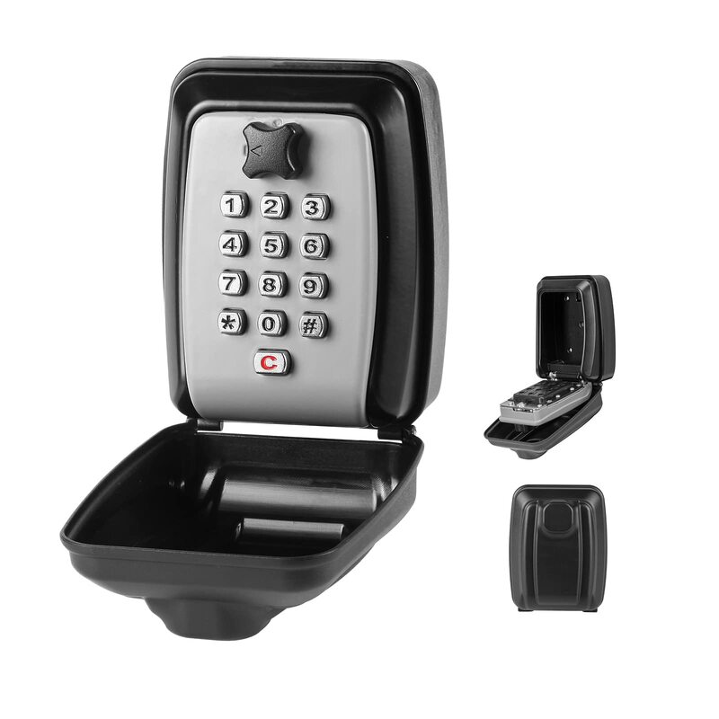 Wall-mounted Key Lock Box, 12-Digit Combination Lock Box, Outdoor Spare Key Hider, impermeável Lockbox de segurança, Large Key Storage Box