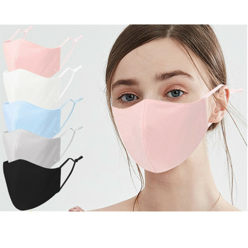 Nova máscara moda reutilizável protetor respirável e dustproof verão gelo seda algodão máscaras lavadas pela boca à prova de vento-muffle máscara