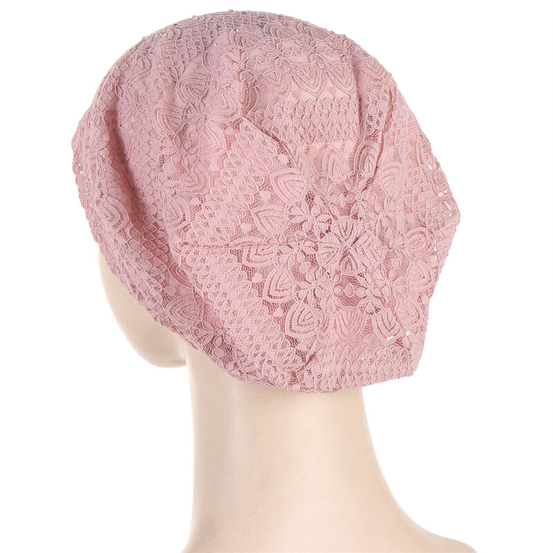Женские эластичные регулируемые кружевные женские шапки для сна в исламе, женский шарф, мешковатые облегающие шапки