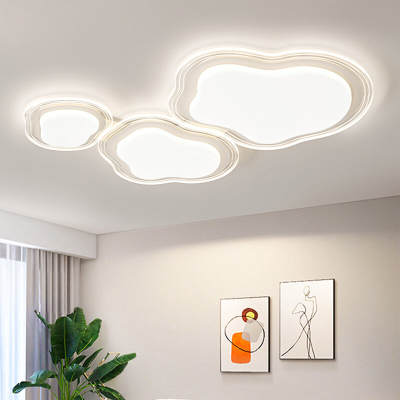 Современные минималистичные потолочные светильники в кремовом стиле, лампы полного спектра для защиты глаз в гостиной, набор для освещения всего дома